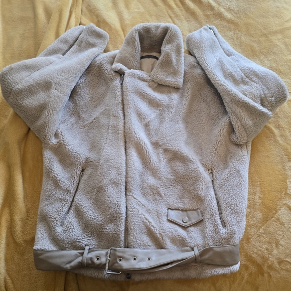 Zara Man Sherpa Moto Jacket - Picture 3 of 3